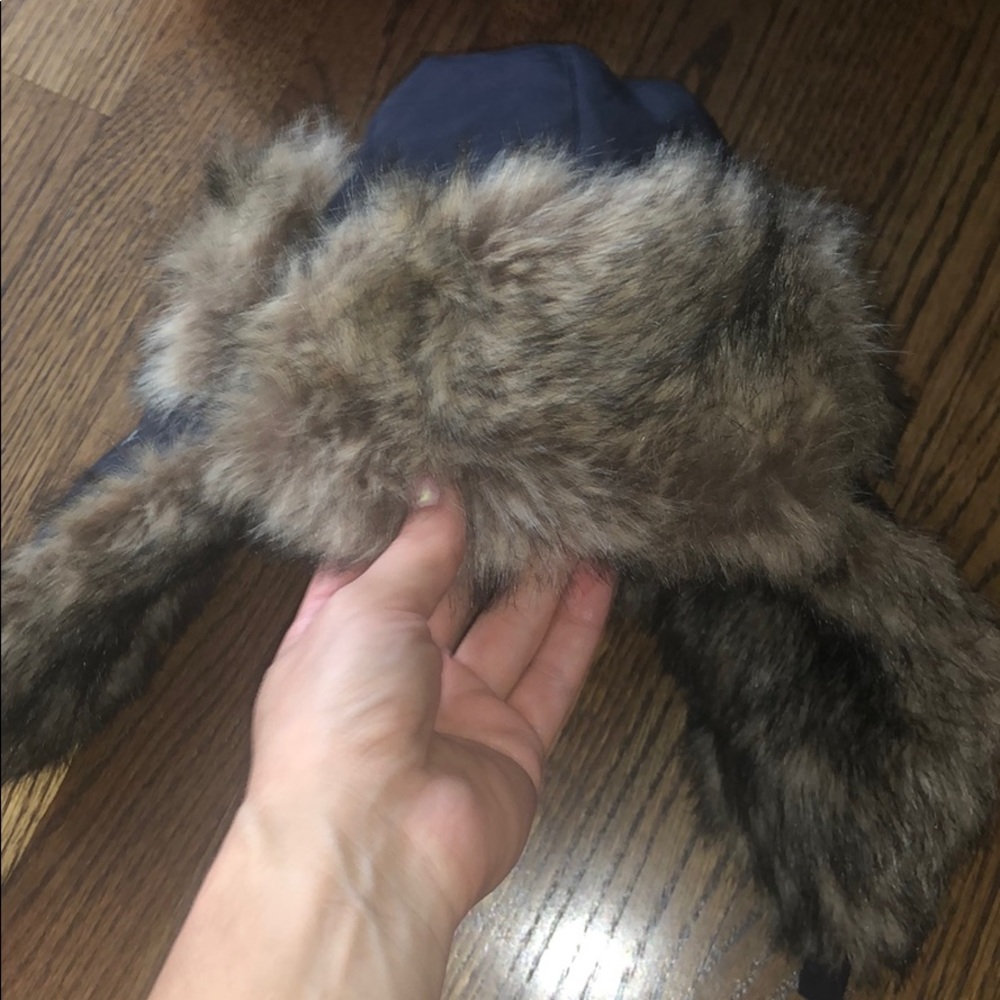 Gap Faux Fur and Navy blue Hat